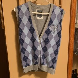 Men's Argyle Sweater Vest - Blue and Gray
